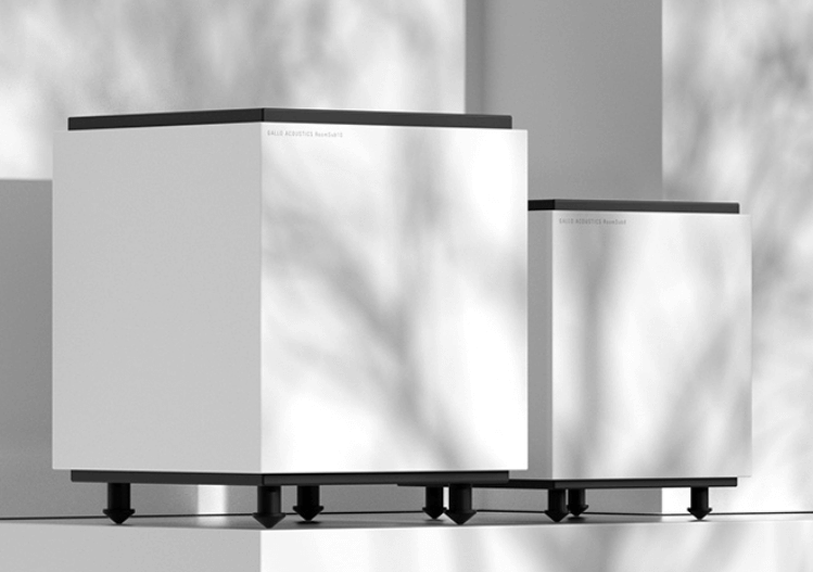 dizajnovy pekny subwoofer biely gallo acoustics