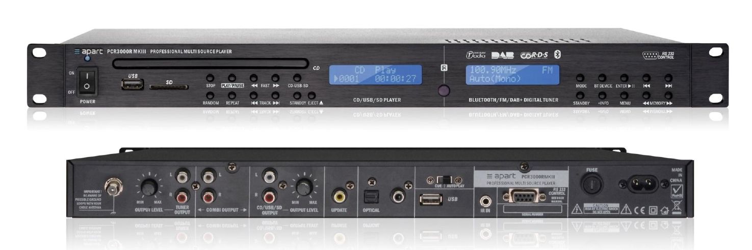 Biamp PCR3000RMKIII - DAB/FM/USB/Bluetooth hudobný prehrávač